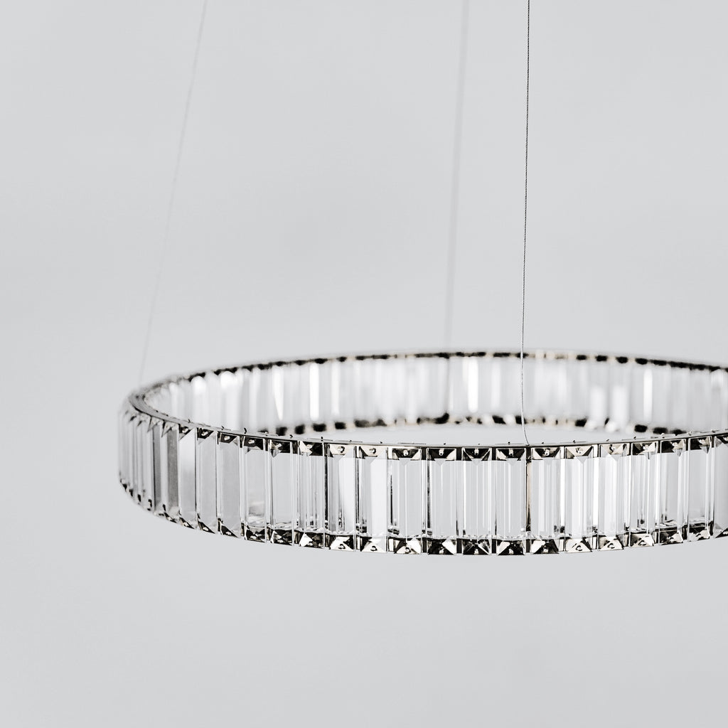 Quivira LED Round Crystal Chandelier - Black Hardware