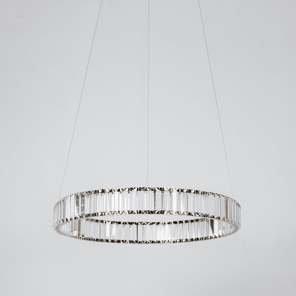 Quivira LED Round Crystal Chandelier - Black Hardware