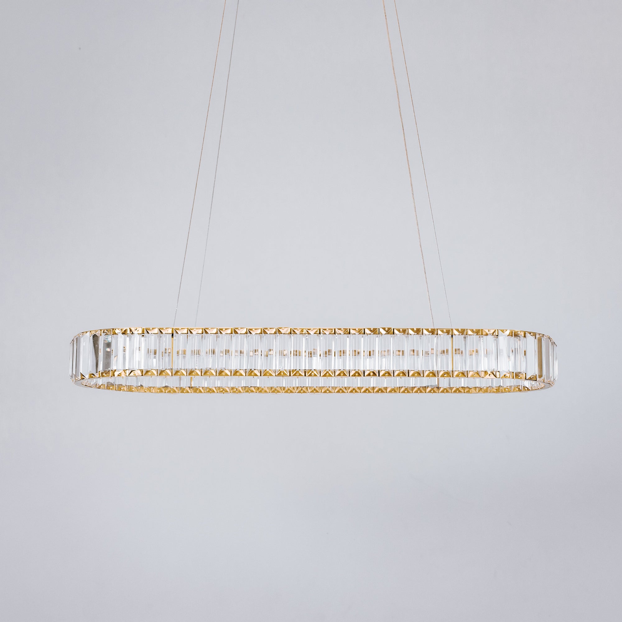 Quivira Gold Oval Crystal LED Chandelier - Elegant Lighting Solution