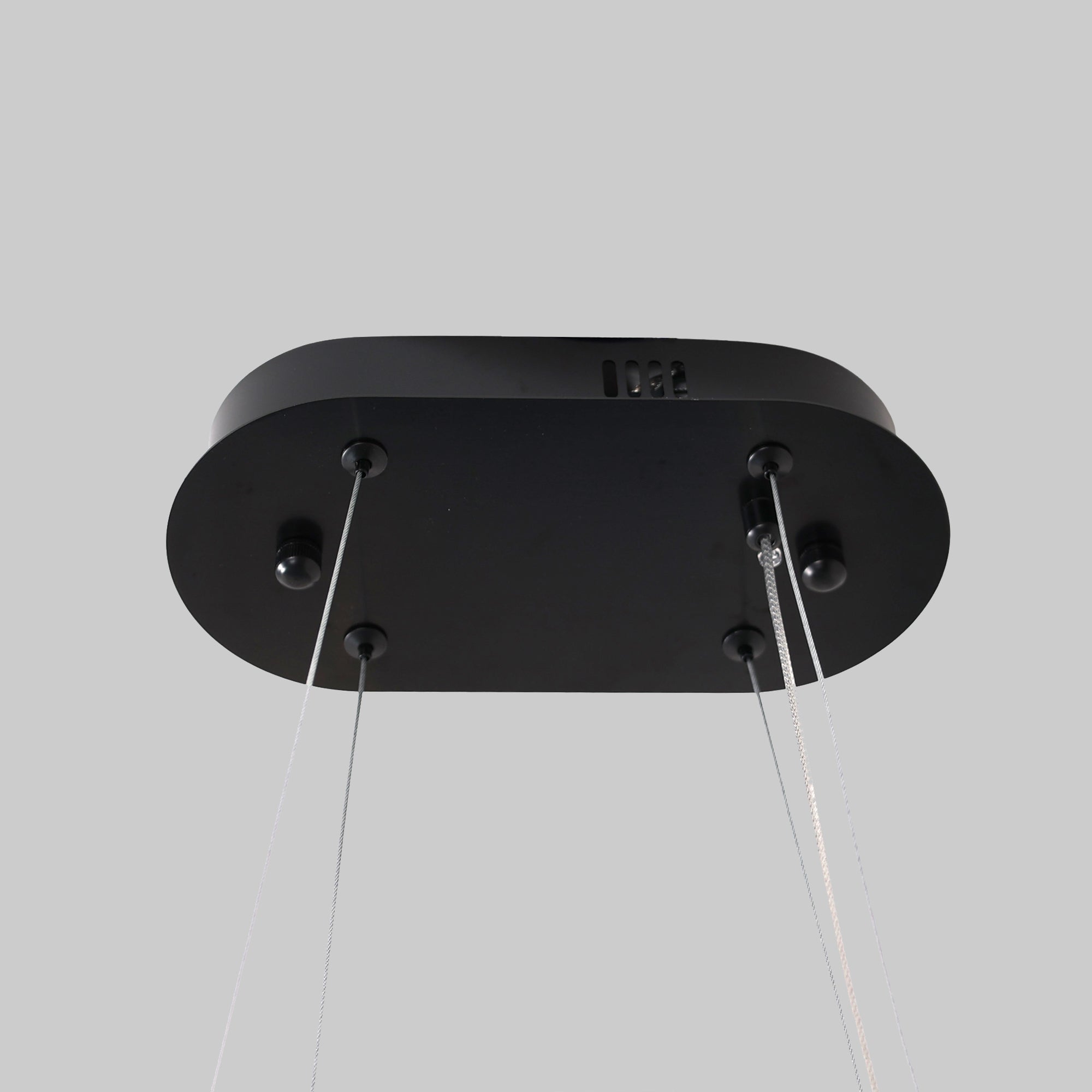 Quivira Oval Crystal LED Chandelier with Black Hardware & Adjustable Cords