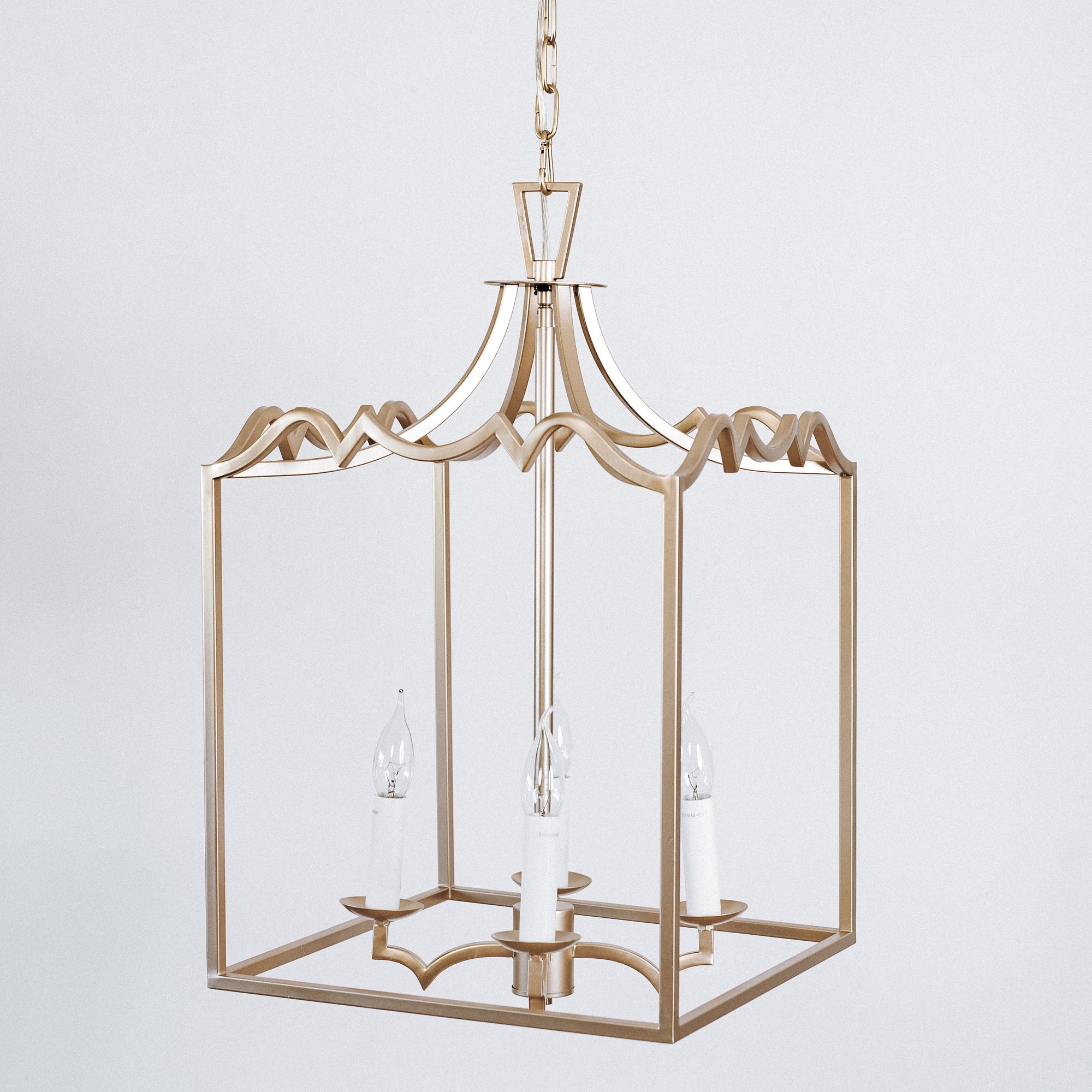 Palazzo Champagne Gold Box Lantern Pendant Light - Modern Elegance
