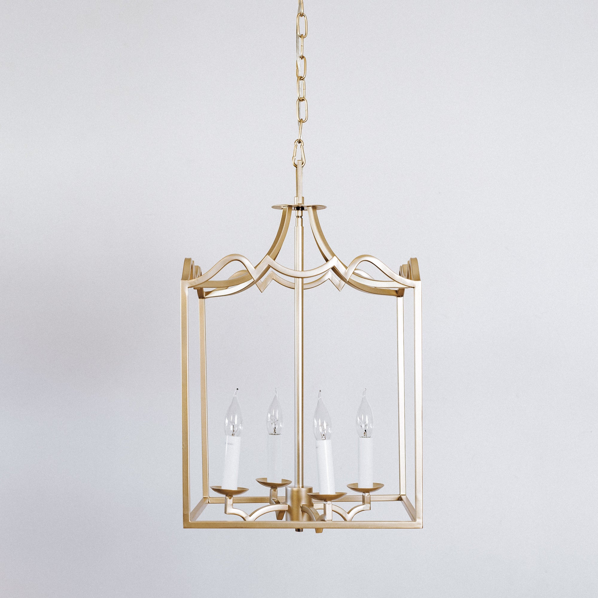 Palazzo Champagne Gold Box Lantern Pendant Light - Modern Elegance