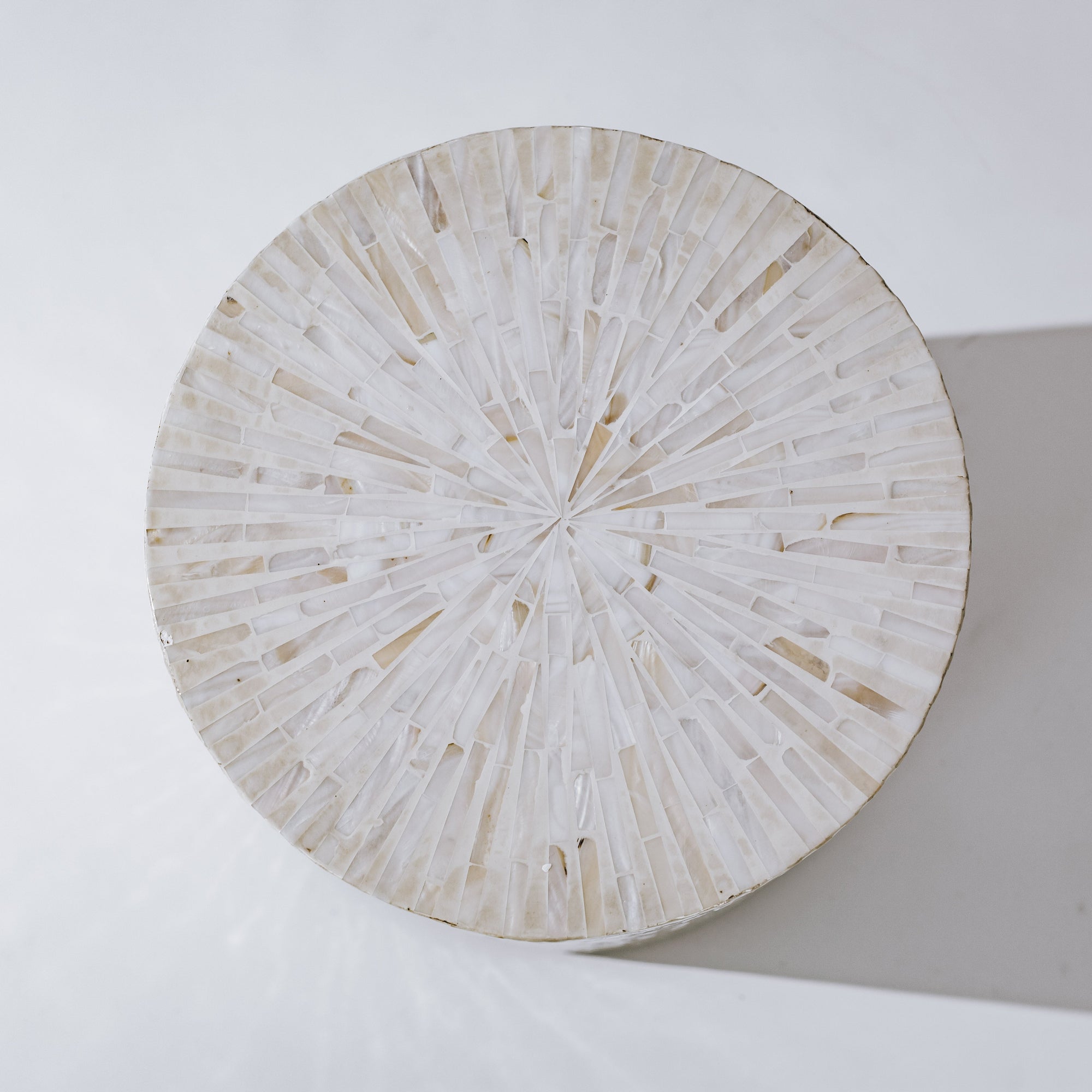Elegant Hanora Mother of Pearl Inlay Side Table