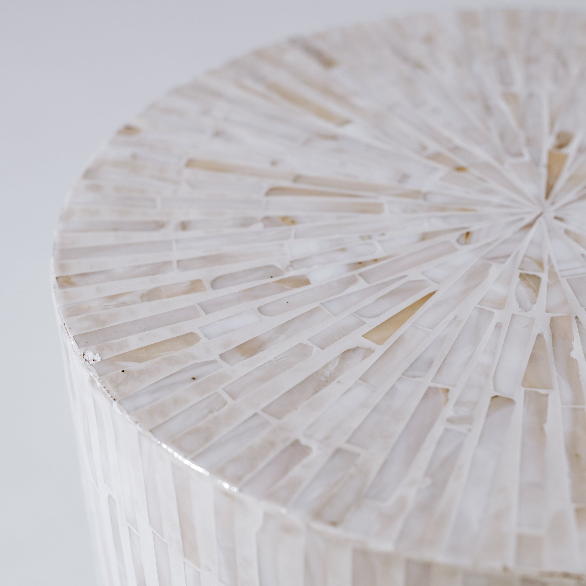 Elegant Hanora Mother of Pearl Inlay Side Table