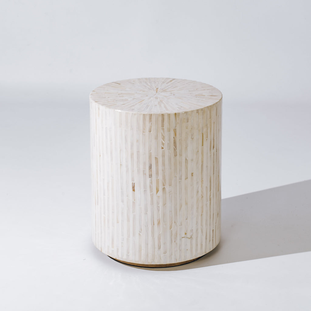 Elegant Hanora Mother of Pearl Inlay Side Table