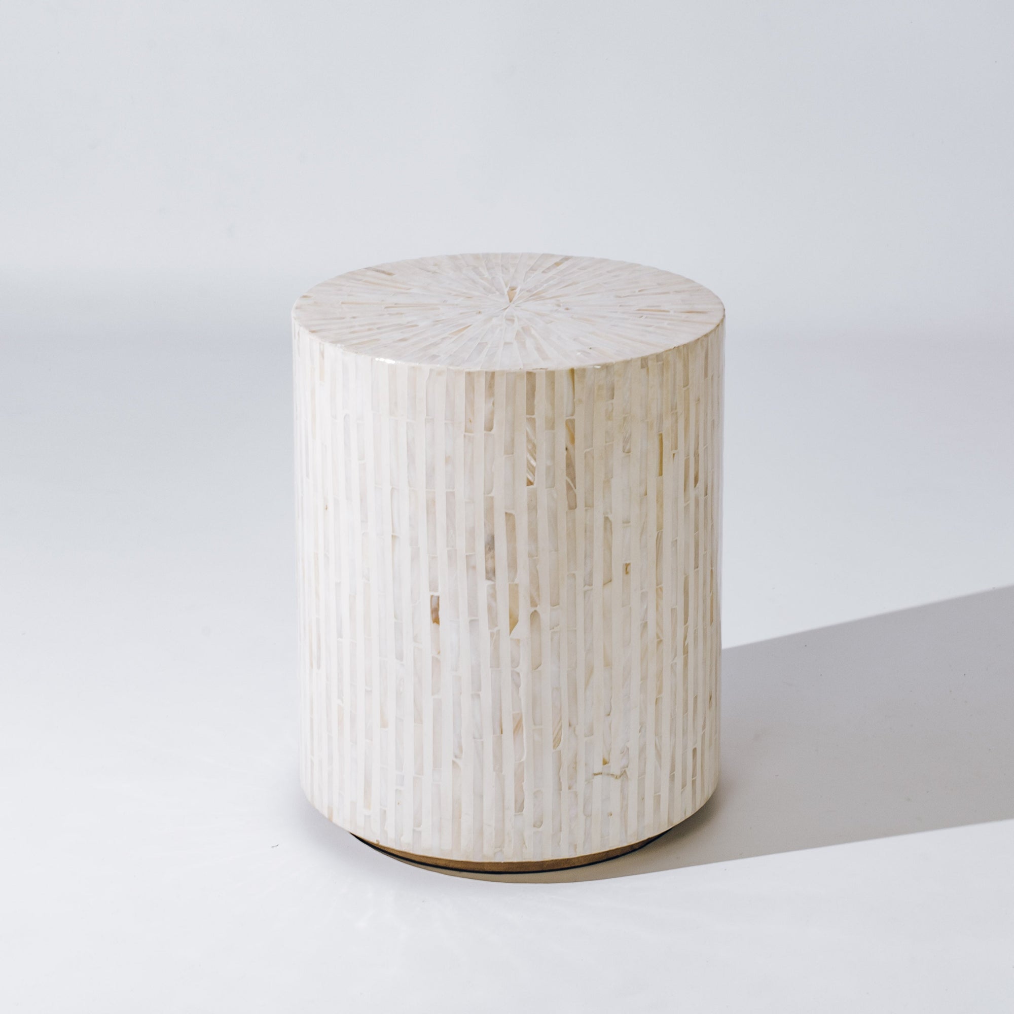 Elegant Hanora Mother of Pearl Inlay Side Table