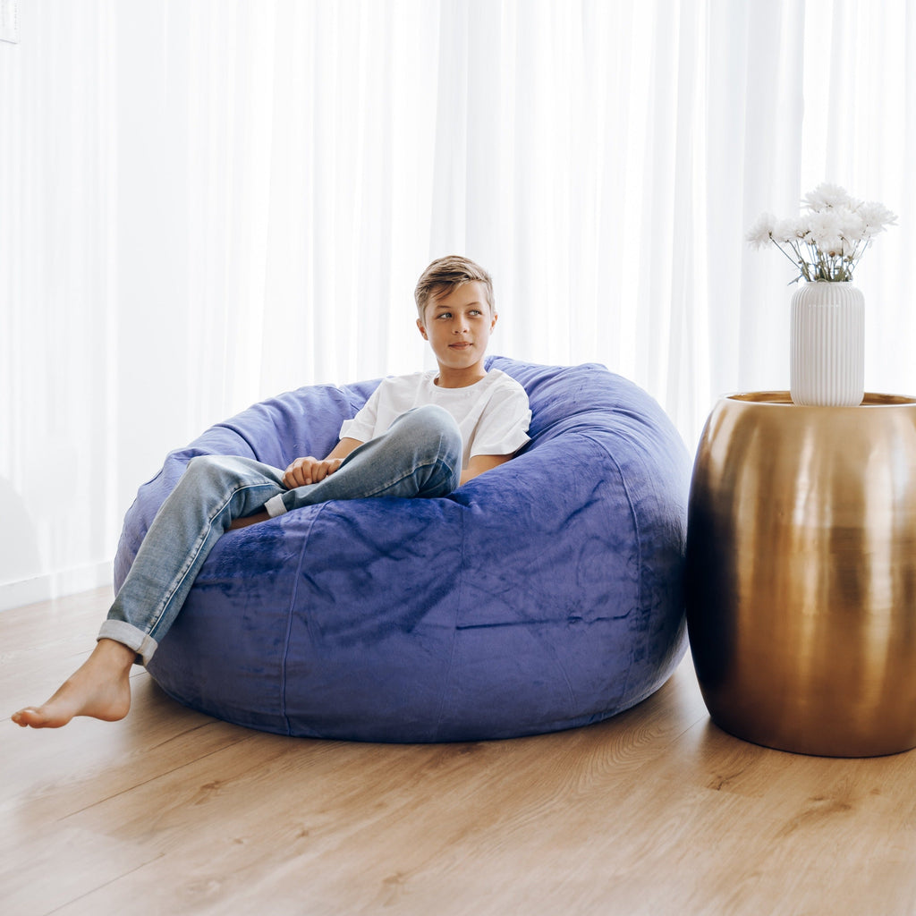 Pierre Fur Very Peri Purple Bean Bag - Stylish & Comfortable Seating