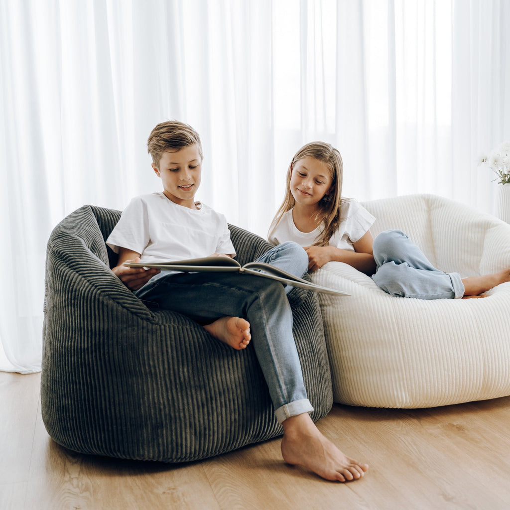 Charcoal Corduroy Tub Chair Bean Bag Cover - Comfortable & Stylish