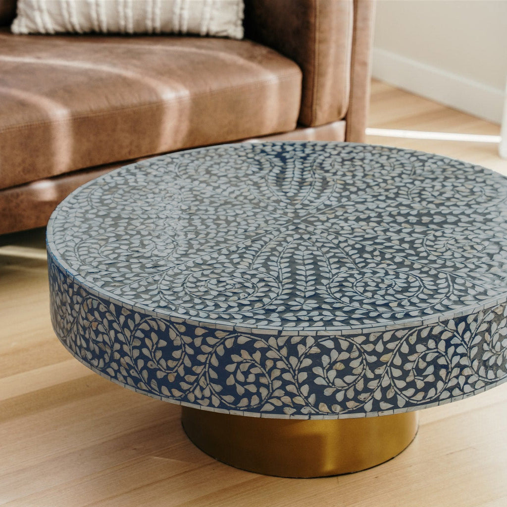 Amelia Mother of Pearl Inlay Coffee Table – Timeless Elegance