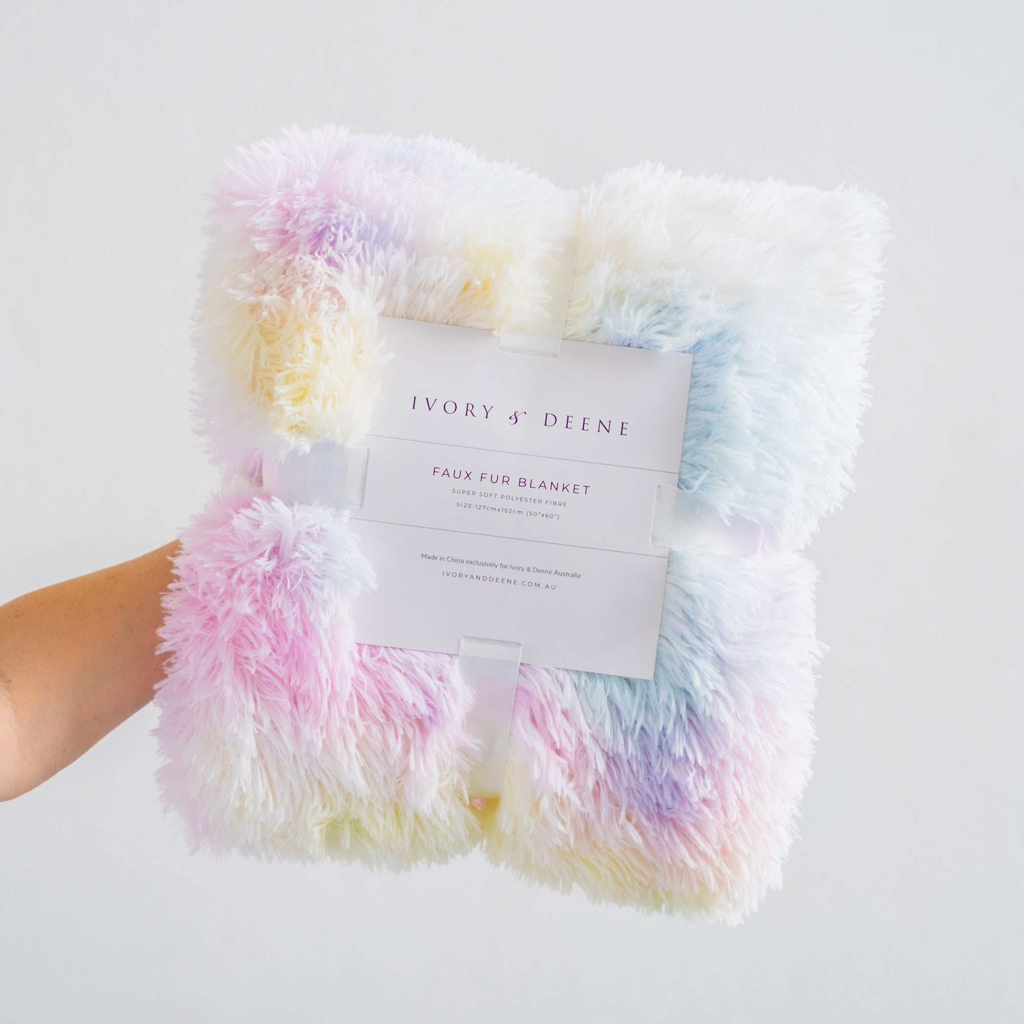 Cozy Rainbow Tie Dye Unicorn Blanket – Soft Shaggy Fur Comfort