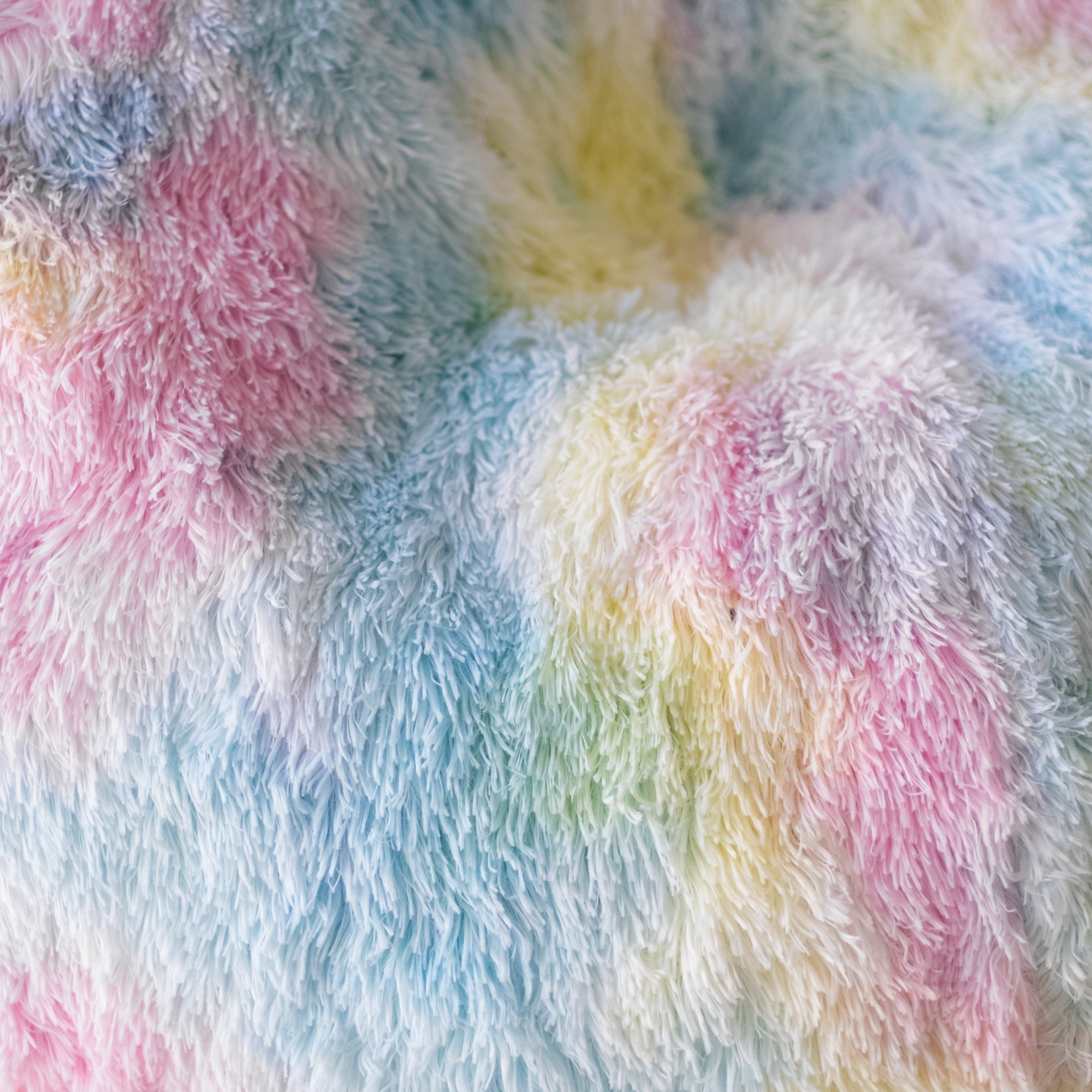 Shaggy Rainbow Unicorn Tie Dye Bean Bag - Cozy & Fun