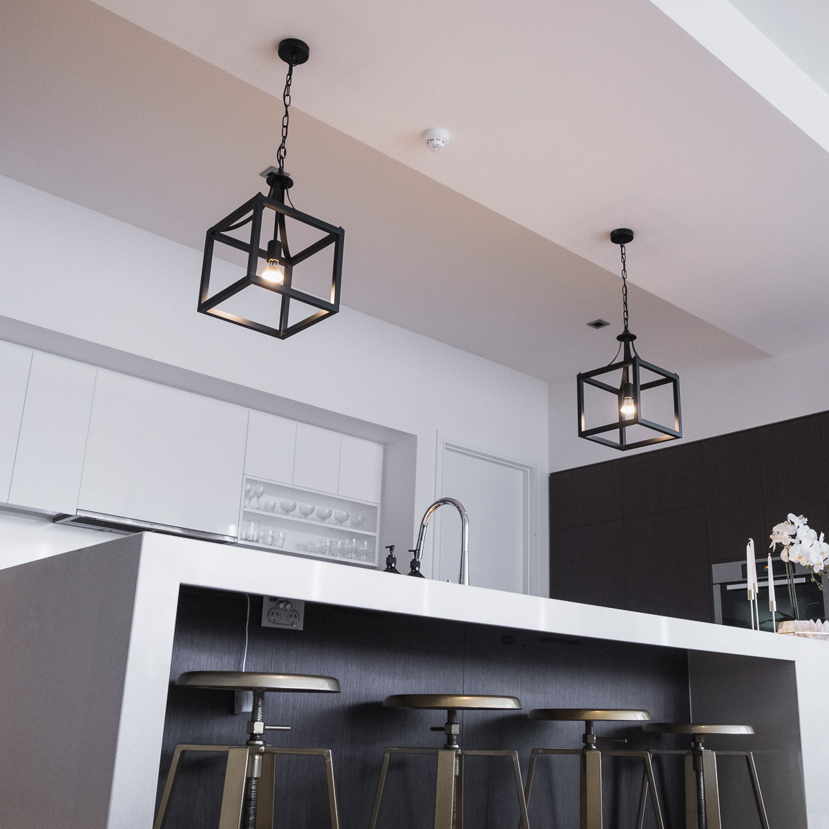 Langham Black Lantern Pendant Light - Stylish Hampton Design