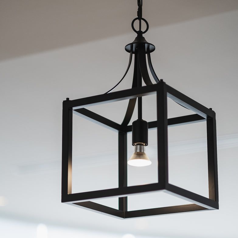 Langham Black Lantern Pendant Light - Stylish Hampton Design