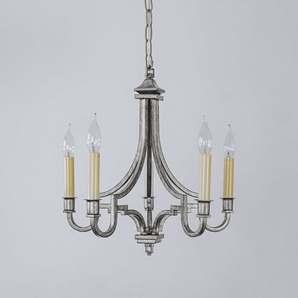 Kalani 5-Light Modern Chandelier in Brushed Silver