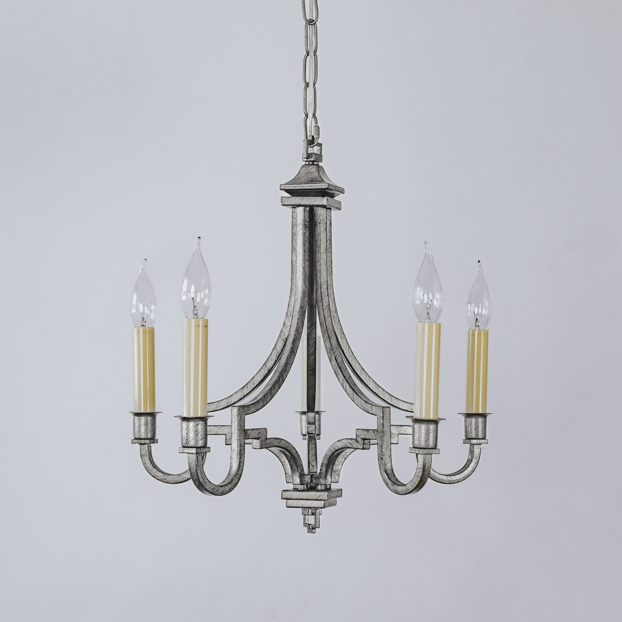 Kalani 5-Light Modern Chandelier in Brushed Silver
