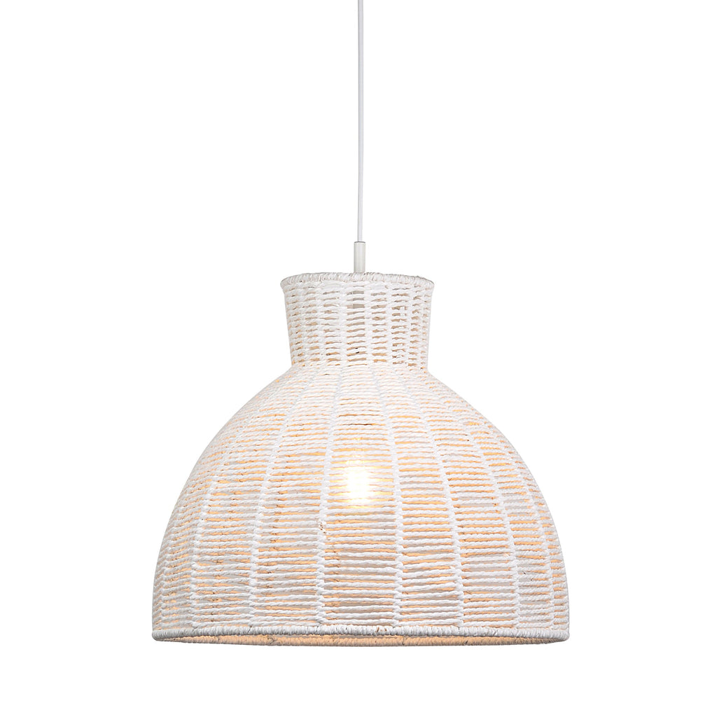 Kellie White Rope Pendant Light - Stylish Boho Home Decor