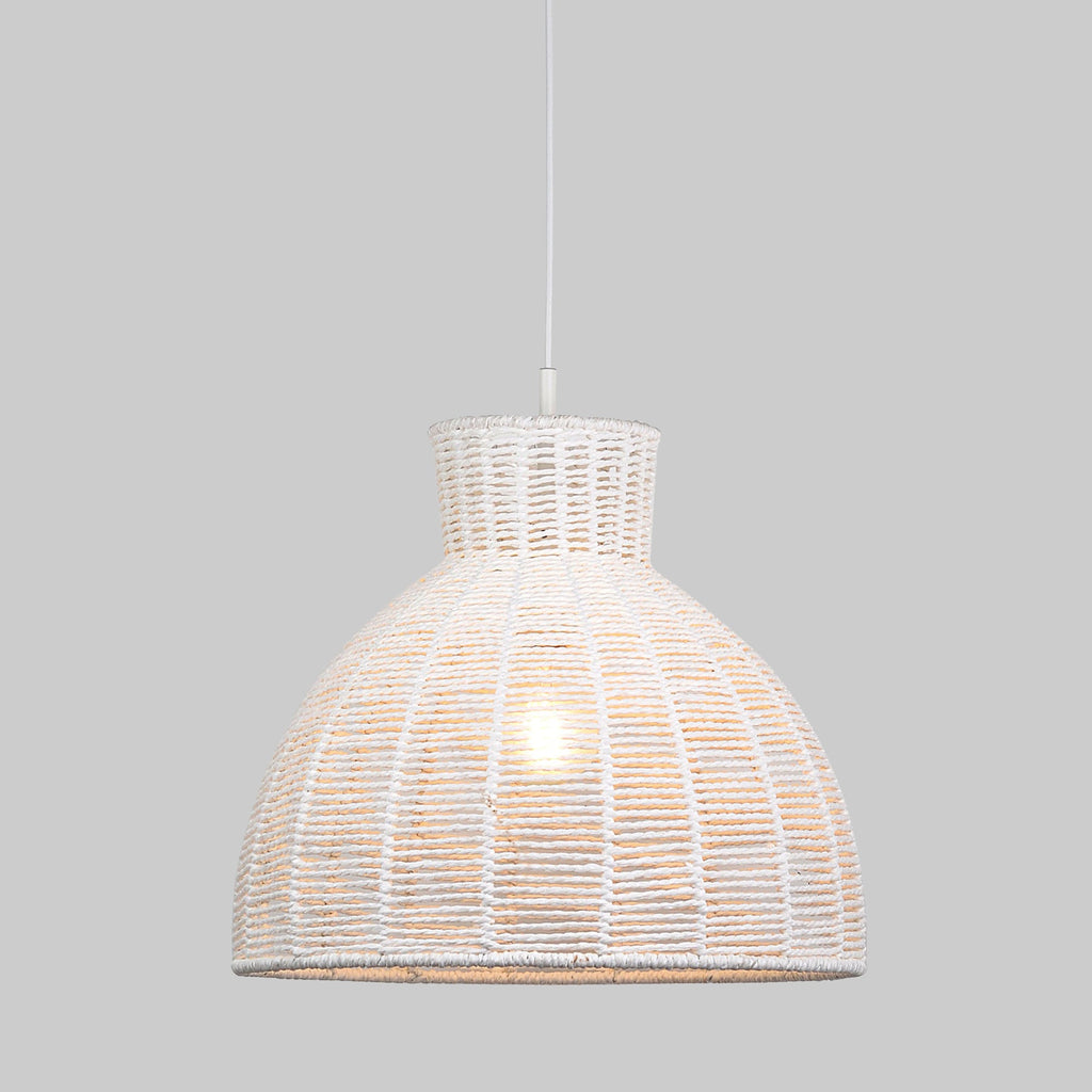 Kellie White Rope Pendant Light - Stylish Boho Home Decor