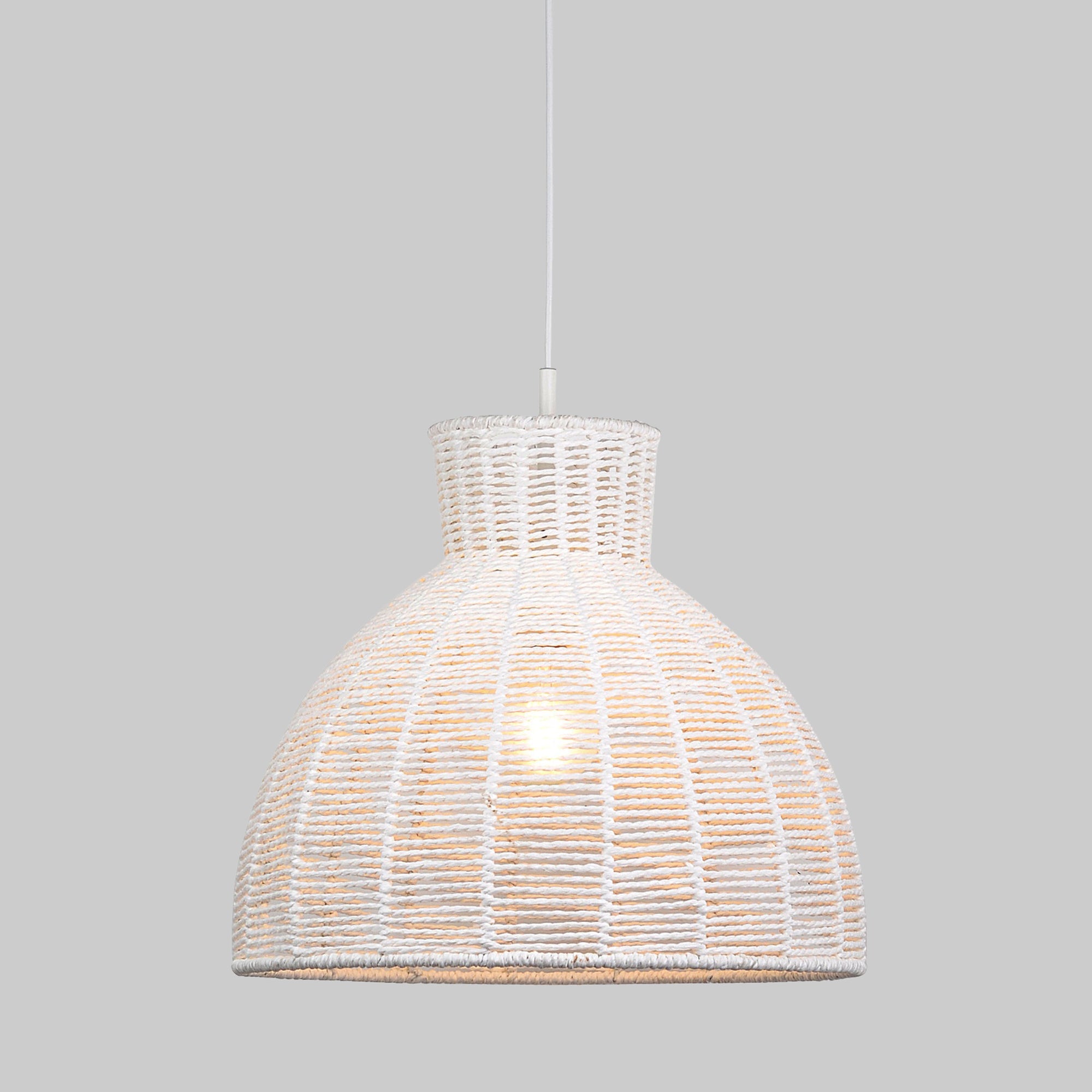 Kellie White Rope Pendant Light - Stylish Boho Home Decor