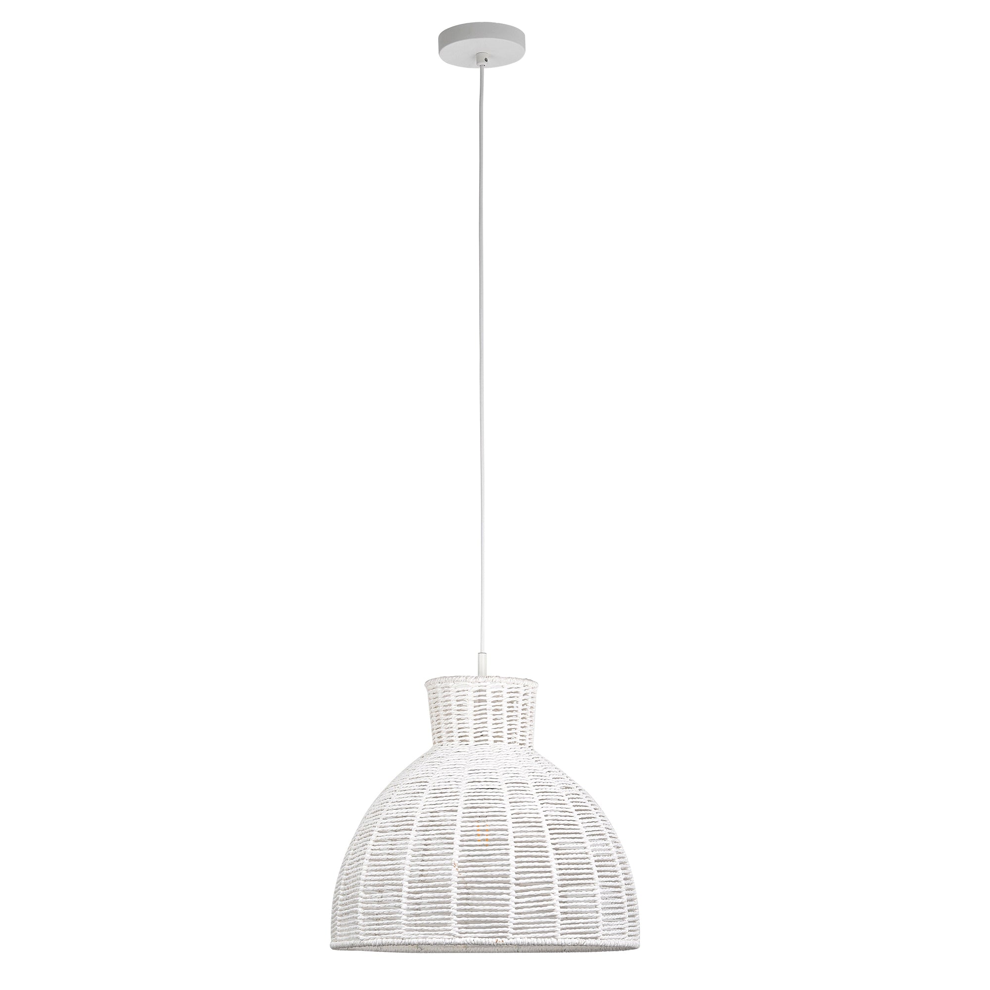 Kellie White Rope Pendant Light - Stylish Boho Home Decor
