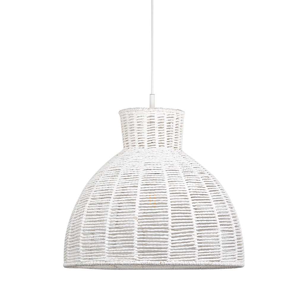 Kellie White Rope Pendant Light - Stylish Boho Home Decor