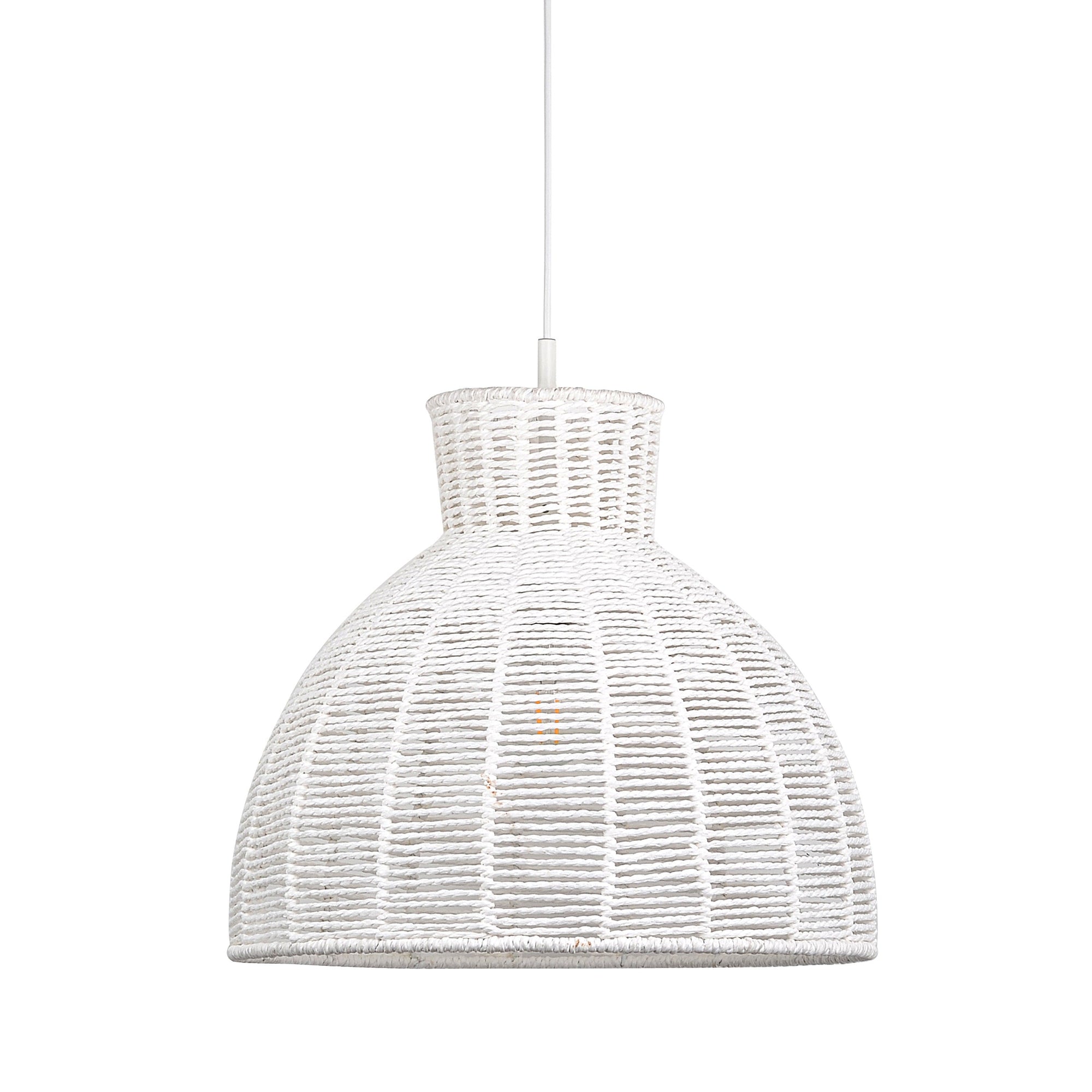 Kellie White Rope Pendant Light - Stylish Boho Home Decor