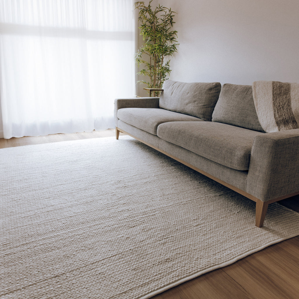 Kiara Handwoven Eco-Friendly Floor Rug in White Tones