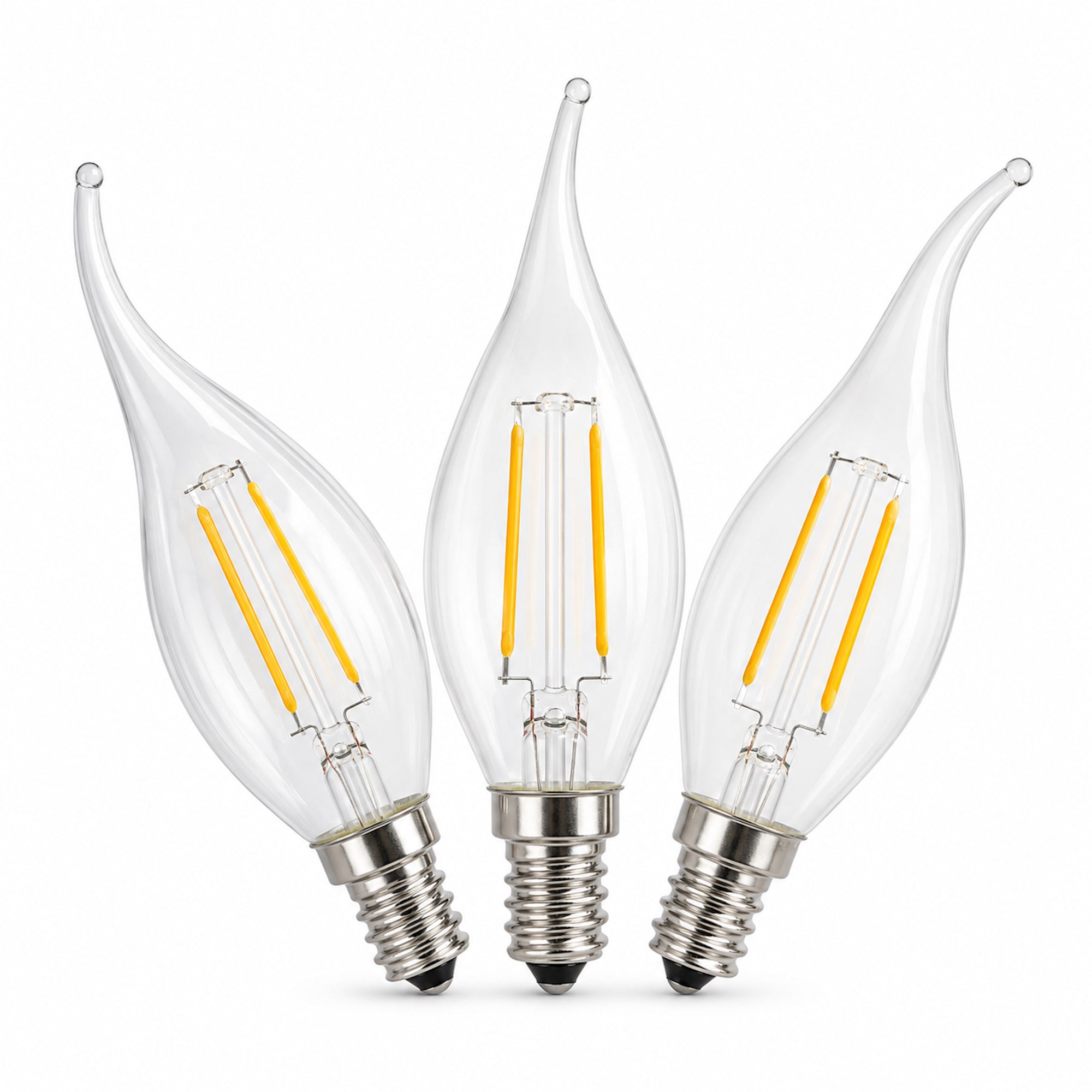 Elegant LED E14 Flame Tip Bulb - Warm White Glow for Chandeliers