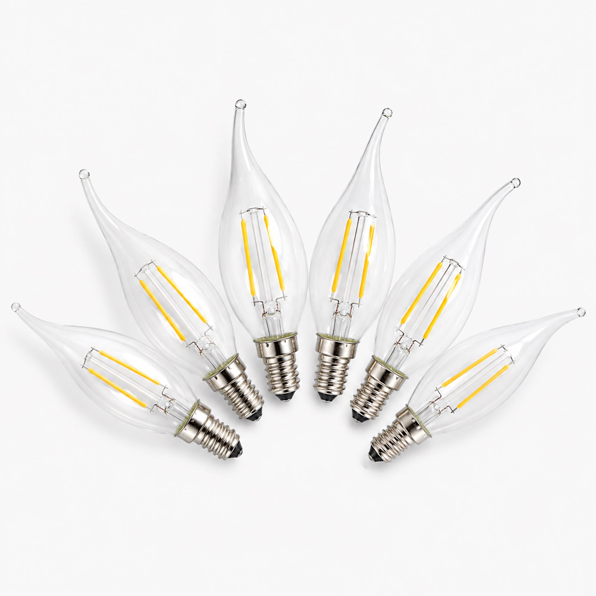 Elegant LED E14 Flame Tip Bulb - Warm White Glow for Chandeliers