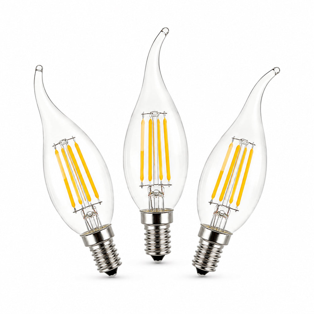 E14 LED Flame Tip Bulb - 4W Warm White Candle Globes for Chic Lighting