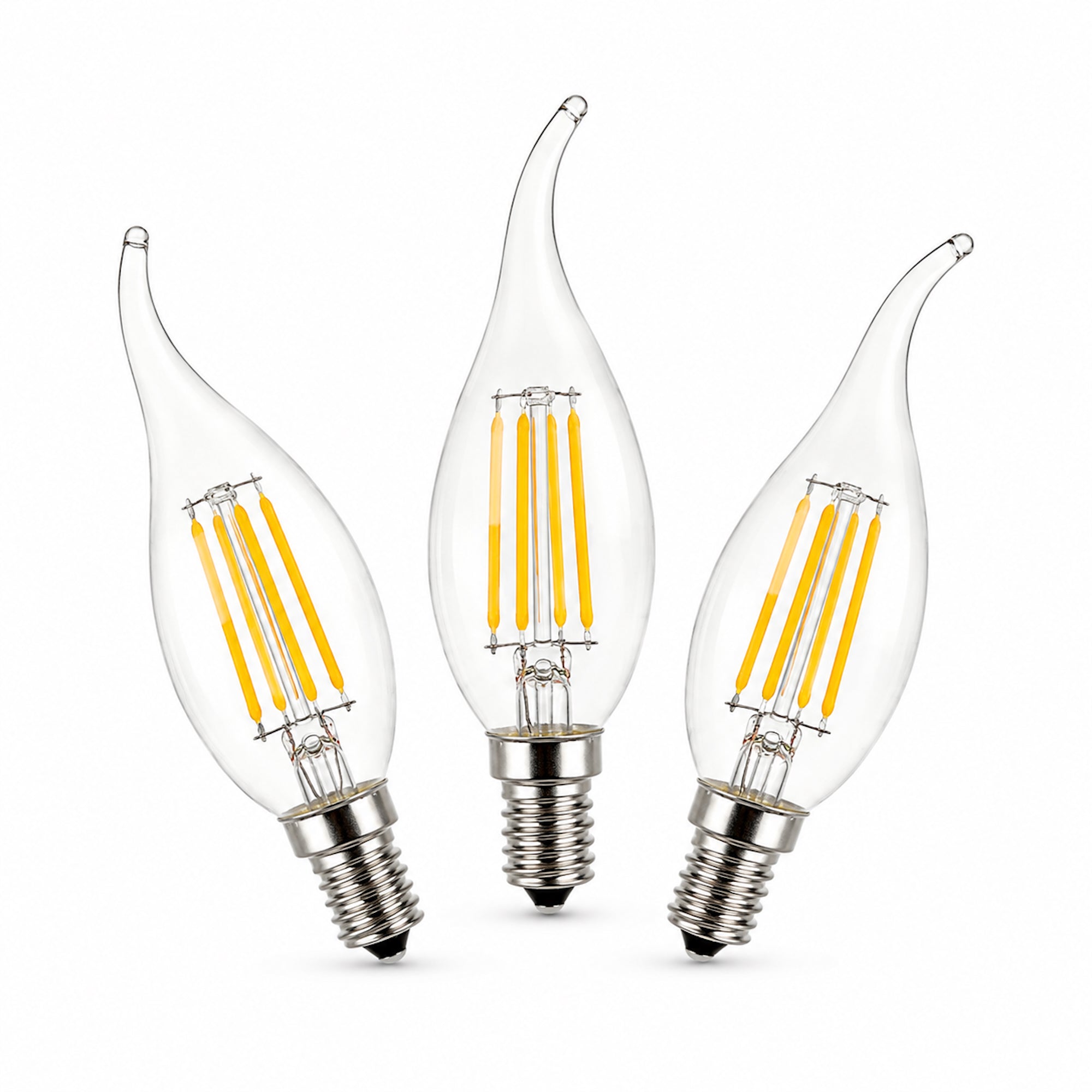E14 LED Flame Tip Bulb - 4W Warm White Candle Globes for Chic Lighting