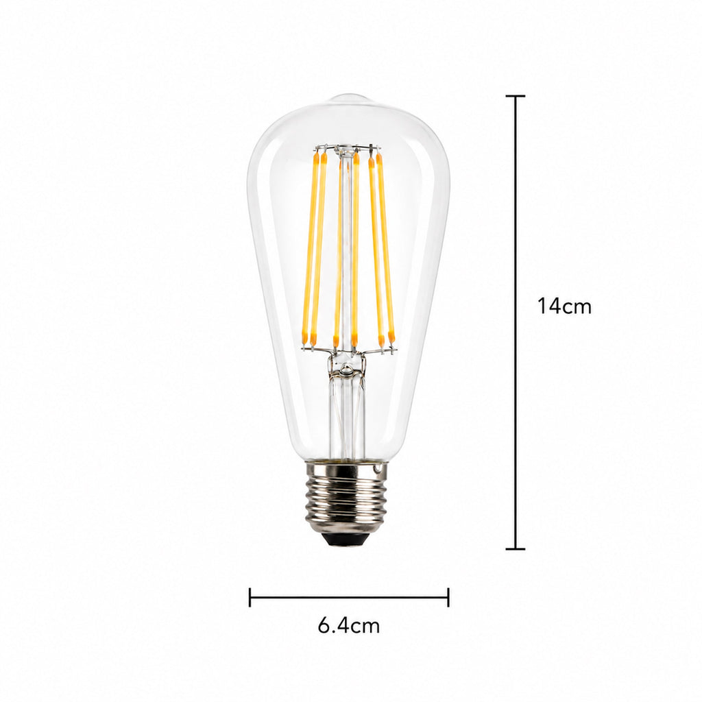 E27 LED Pear Globe Bulb 6W Warm White - Pack of 2