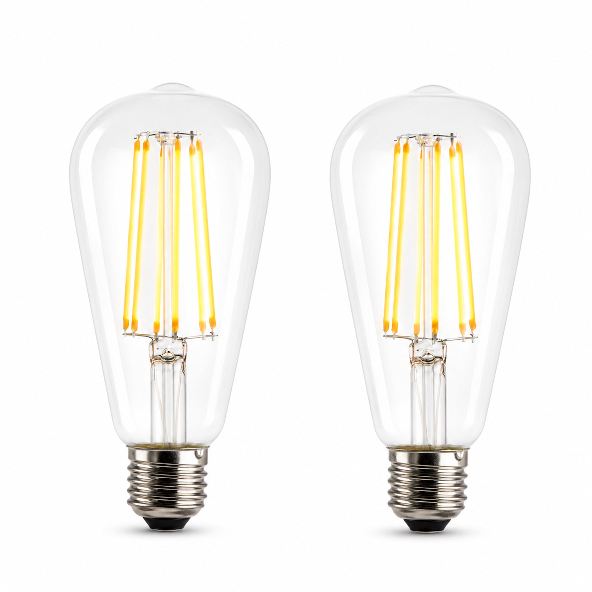 E27 LED Pear Globe Bulb 6W Warm White - Pack of 2