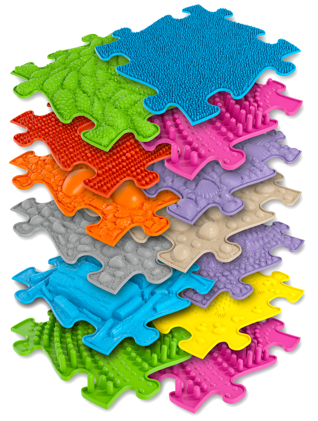 Muffik Large 2 Tactile Sensory Floor Mats - 13-Piece Playset