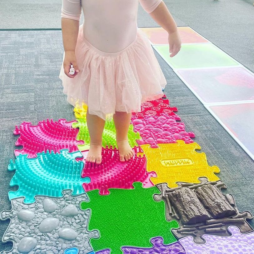 Muffik Large 2 Tactile Sensory Floor Mats - 13-Piece Playset