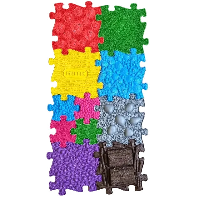 Muffik Waterproof Tactile Sensory Floor Mat Set - 16 Fun Pieces