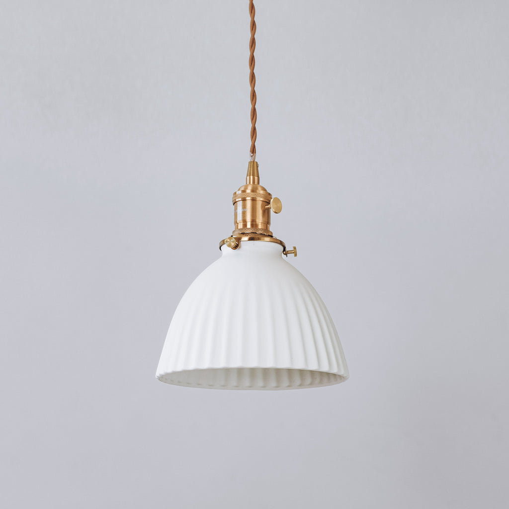 Margot Ceramic Pleated Pendant Light | Elegant Vintage Style