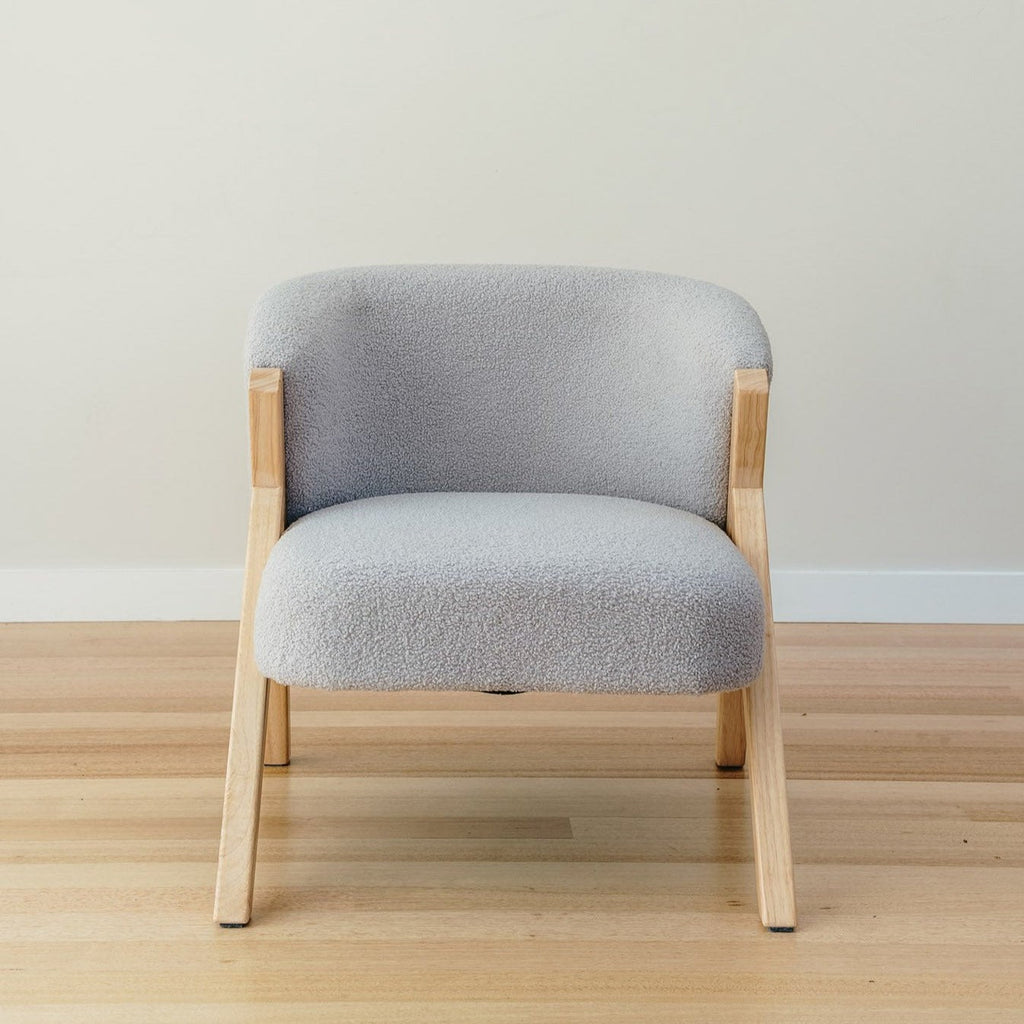 Oscar Boucle Accent Chair - Stylish Comfort in Soft Grey