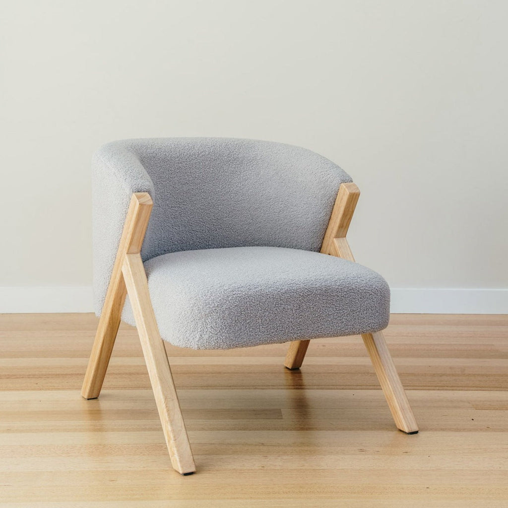 Oscar Boucle Accent Chair - Stylish Comfort in Soft Grey