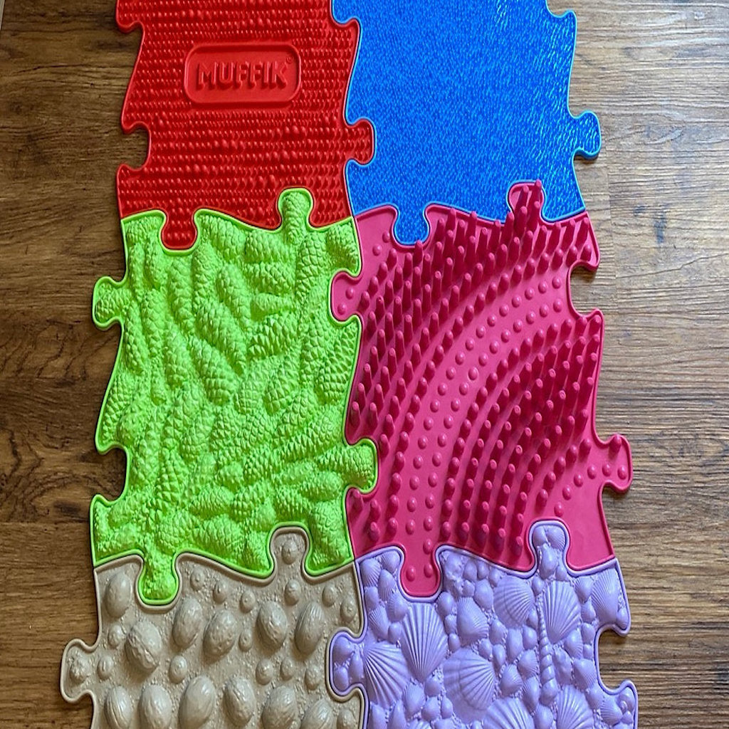 Muffik Royal Tactile Sensory Play Rug Set – 30 Textured Tiles