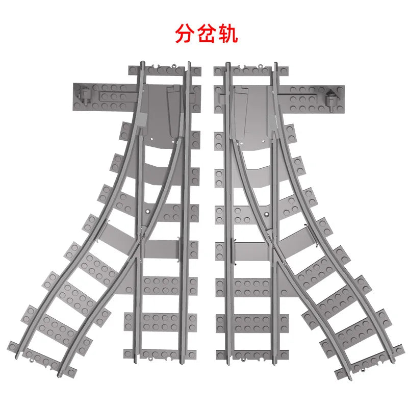 MOC City Train Tracks - Flexible Building Block Railway Set