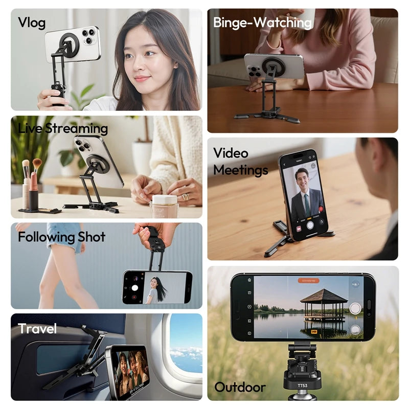 Ulanzi SK29 Foldable Phone Stand with Magnetic Ring & Tripod Base
