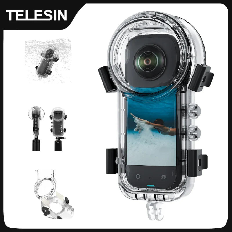 TELESIN Waterproof Dive Case for Insta360 X4 - 50M Underwater Housing