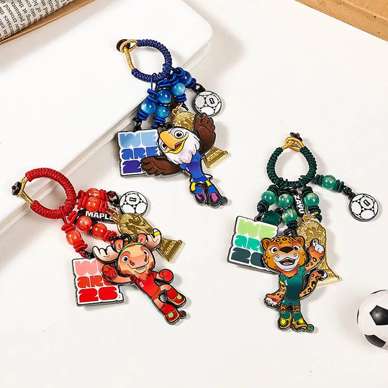FIFA 2026 World Cup Mascot & Trophy Keychain Charm for Fans