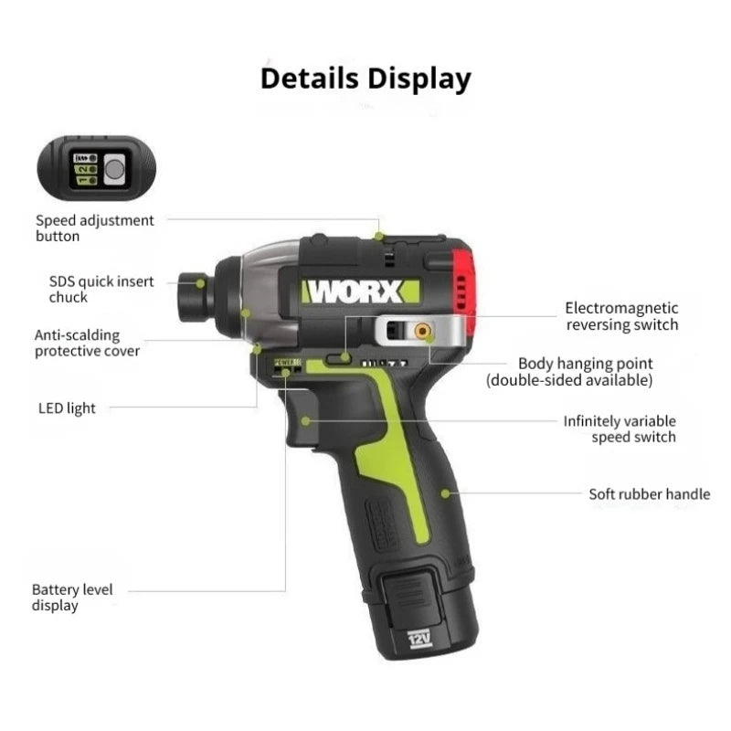 WORX WU132X Brushless Cordless Electric Impact Driver & Drill
