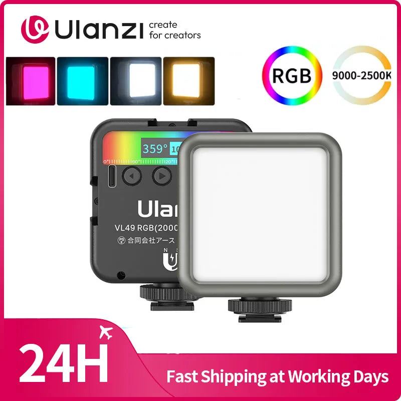 Ulanzi VL49 Mini RGB LED Video Light for Photography & Vlogging
