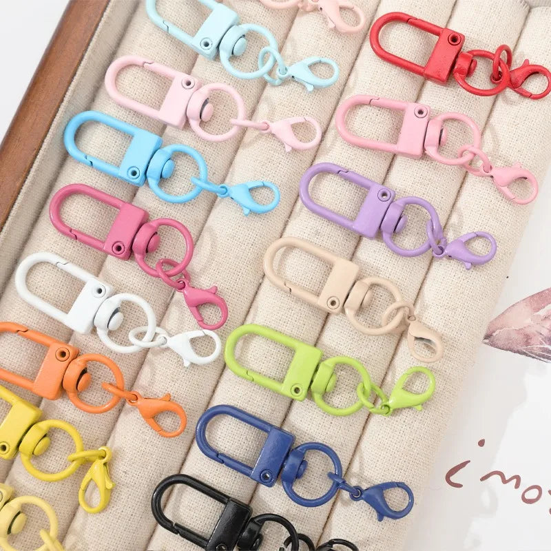 Vibrant Keyring Lobster Clasps with Chains for DIY Jewelry Making