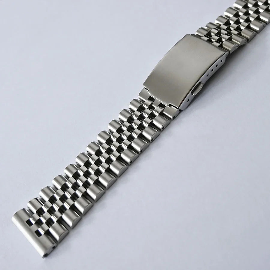 Curved End Stainless Steel Watch Band - 18mm to 22mm Sizes