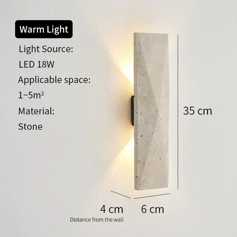 Elegant Outdoor Wall Lamp - Yellow Travertine Stone Fixture