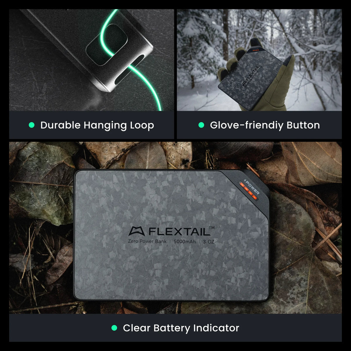 FLEXTAIL Zero Power Bank 5000mAh - Ultra-Slim, Fast Charging