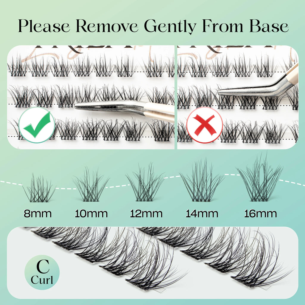 VYRILA C Curl 3D Wispy DIY Eyelash Extensions - Reusable & Natural Look